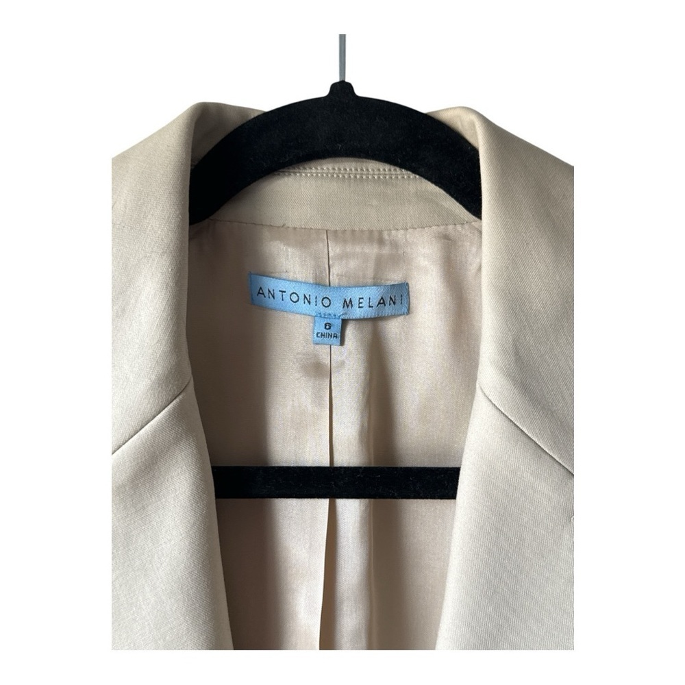 Antonio Melani Women's Khaki Solid Long-Sleeve Lined Blazer Jacket Size 6 - Picture 2 of 5